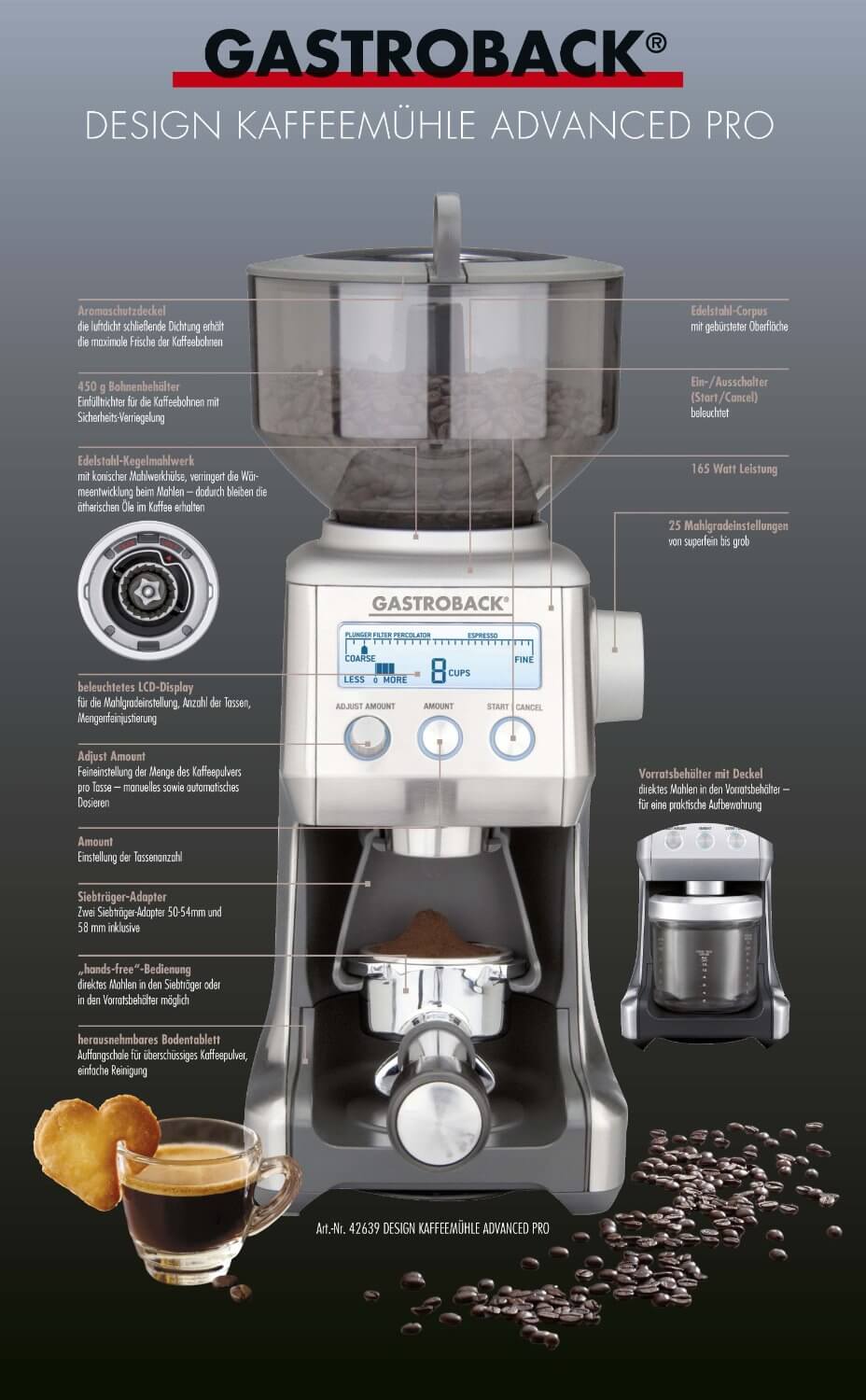 Gastroback Design Kaffeemühle Advanced Pro